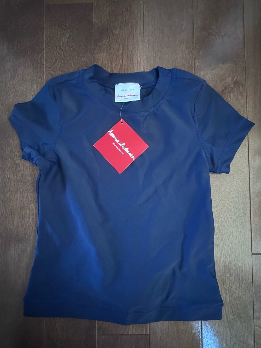 BNWT Hanna Andersson Navy Kids Short Sleeve rash guard sz 5 (110)